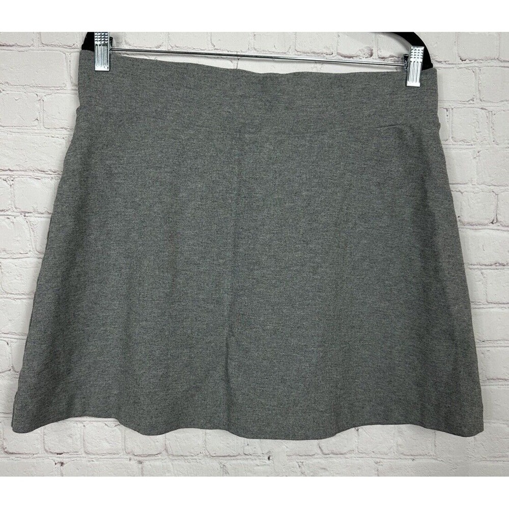 J Jill gray knit pullon short A-line skirt rayon blend stretch sz M GUC